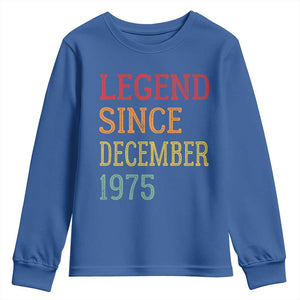 Legend Since December 1975 Youth Sweatshirt Vintage Retro 50th Birthday Gifts TS10 Royal Blue Print Your Wear