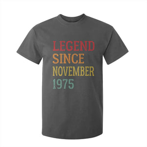Legend Since November 1975 T Shirt For Kid Vintage Retro 50th Birthday Gifts TS10 Dark Heather Print Your Wear