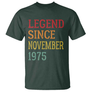 Legend Since November 1975 T Shirt Vintage Retro 50th Birthday Gifts TS10 Dark Forest Green Print Your Wear