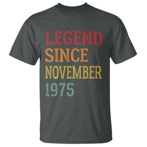 Legend Since November 1975 T Shirt Vintage Retro 50th Birthday Gifts TS10 Dark Heather Print Your Wear