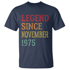 Legend Since November 1975 T Shirt Vintage Retro 50th Birthday Gifts TS10 Navy Print Your Wear