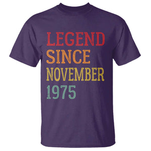 Legend Since November 1975 T Shirt Vintage Retro 50th Birthday Gifts TS10 Purple Print Your Wear