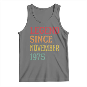 Legend Since November 1975 Tank Top Vintage Retro 50th Birthday Gifts TS10 Black Heather Print Your Wear