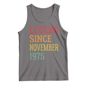Legend Since November 1975 Tank Top Vintage Retro 50th Birthday Gifts TS10 Deep Heather Print Your Wear