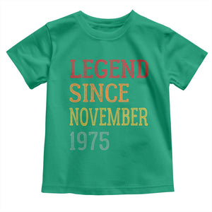 Legend Since November 1975 Toddler T Shirt Vintage Retro 50th Birthday Gifts TS10 Irish Green Print Your Wear
