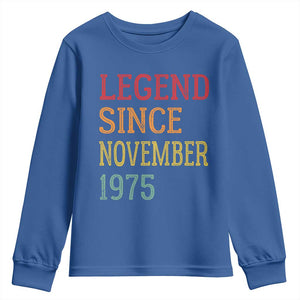 Legend Since November 1975 Youth Sweatshirt Vintage Retro 50th Birthday Gifts TS10 Royal Blue Print Your Wear
