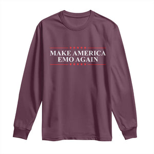 Make America Emo Again Long Sleeve Shirt Funny Goth Gothic US TS10 Maroon Print Your Wear