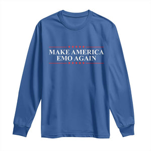 Make America Emo Again Long Sleeve Shirt Funny Goth Gothic US TS10 Royal Blue Print Your Wear