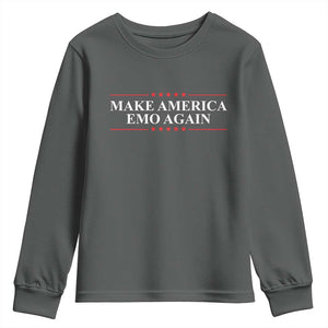 Make America Emo Again Youth Sweatshirt Funny Goth Gothic US TS10 Dark Heather Print Your Wear