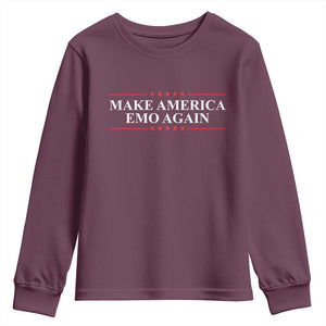 Make America Emo Again Youth Sweatshirt Funny Goth Gothic US TS10 Maroon Print Your Wear