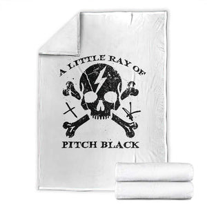 A Little Ray of Pitch Black Throw Blanket Dark Humor Sarcastic Halloween Spooky Skull TS10 White Print Your Wear