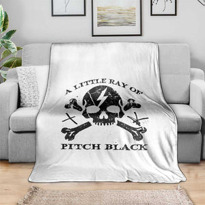 A Little Ray of Pitch Black Throw Blanket Dark Humor Sarcastic Halloween Spooky Skull TS10 Print Your Wear