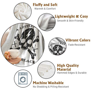 A Little Ray of Pitch Black Throw Blanket Dark Humor Sarcastic Halloween Spooky Skull TS10 Print Your Wear