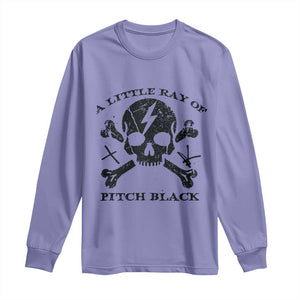 A Little Ray of Pitch Black Long Sleeve Shirt Dark Humor Sarcastic Halloween Spooky Skull TS10 Violet Print Your Wear