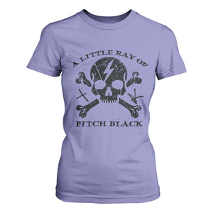 A Little Ray of Pitch Black T Shirt For Women Dark Humor Sarcastic Halloween Spooky Skull TS10 Violet Print Your Wear