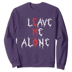 Leave me Alone Emo Sweatshirt Aesthetic Goth Scene Alternative Music TS10 Purple Print Your Wear
