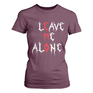 Leave me Alone Emo T Shirt For Women Aesthetic Goth Scene Alternative Music TS10 Maroon Print Your Wear