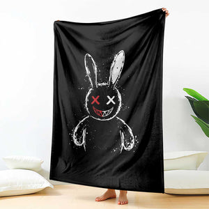 Creepy Cute Bunny Throw Blanket Rabbit Alt Goth Grunge Horror Aesthetic TS10 Print Your Wear