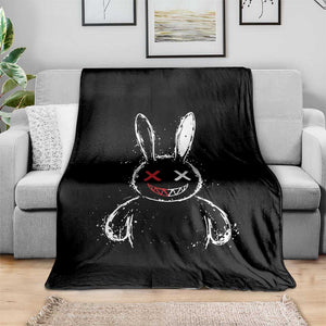 Creepy Cute Bunny Throw Blanket Rabbit Alt Goth Grunge Horror Aesthetic TS10 Print Your Wear