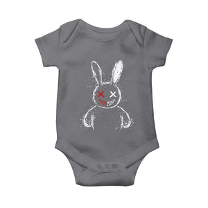 Creepy Cute Bunny Baby Onesie Rabbit Alt Goth Grunge Horror Aesthetic TS10 Charcoal Print Your Wear