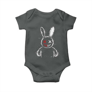 Creepy Cute Bunny Baby Onesie Rabbit Alt Goth Grunge Horror Aesthetic TS10 Dark Heather Print Your Wear