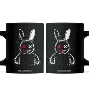 Creepy Cute Bunny Coffee Mug Rabbit Alt Goth Grunge Horror Aesthetic TS10 Black Print Your Wear