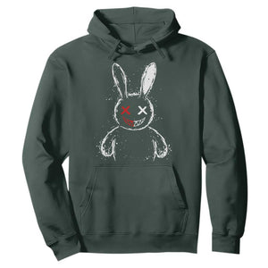 Creepy Cute Bunny Hoodie Rabbit Alt Goth Grunge Horror Aesthetic TS10 Dark Forest Green Print Your Wear