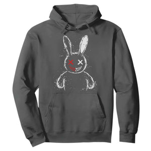 Creepy Cute Bunny Hoodie Rabbit Alt Goth Grunge Horror Aesthetic TS10 Dark Heather Print Your Wear