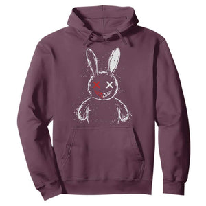 Creepy Cute Bunny Hoodie Rabbit Alt Goth Grunge Horror Aesthetic TS10 Maroon Print Your Wear