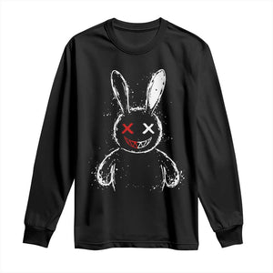 Creepy Cute Bunny Long Sleeve Shirt Rabbit Alt Goth Grunge Horror Aesthetic TS10 Black Print Your Wear