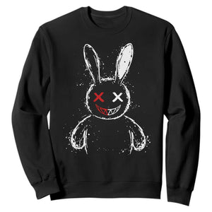 Creepy Cute Bunny Sweatshirt Rabbit Alt Goth Grunge Horror Aesthetic TS10 Black Print Your Wear