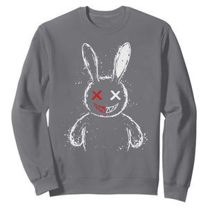 Creepy Cute Bunny Sweatshirt Rabbit Alt Goth Grunge Horror Aesthetic TS10 Charcoal Print Your Wear