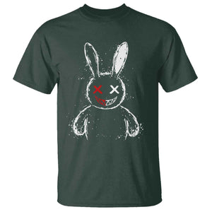 Creepy Cute Bunny T Shirt Rabbit Alt Goth Grunge Horror Aesthetic TS10 Dark Forest Green Print Your Wear