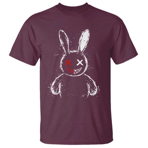 Creepy Cute Bunny T Shirt Rabbit Alt Goth Grunge Horror Aesthetic TS10 Maroon Print Your Wear