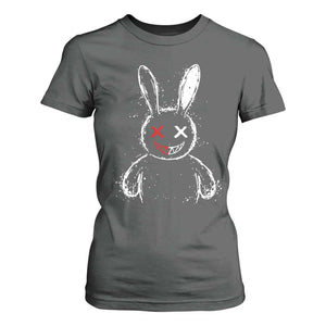 Creepy Cute Bunny T Shirt For Women Rabbit Alt Goth Grunge Horror Aesthetic TS10 Dark Heather Print Your Wear