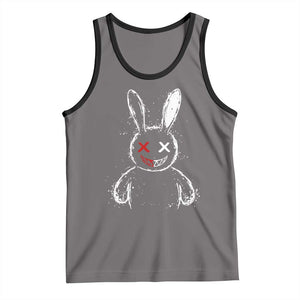 Creepy Cute Bunny Tank Top Rabbit Alt Goth Grunge Horror Aesthetic TS10 Deep Heather Black Print Your Wear