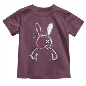 Creepy Cute Bunny Toddler T Shirt Rabbit Alt Goth Grunge Horror Aesthetic TS10 Maroon Print Your Wear