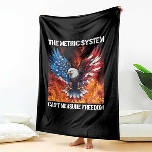 Funny Bald Eagle 4th of July Throw Blanket The Metric System Cant Measure Freedom American Flag TS10 Print Your Wear