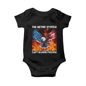 Funny Bald Eagle 4th of July Baby Onesie The Metric System Cant Measure Freedom American Flag TS10 Black Print Your Wear