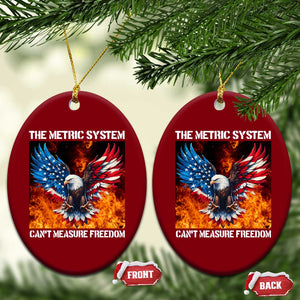 Funny Bald Eagle 4th of July Ceramic Ornament The Metric System Cant Measure Freedom American Flag TS10 Print Your Wear
