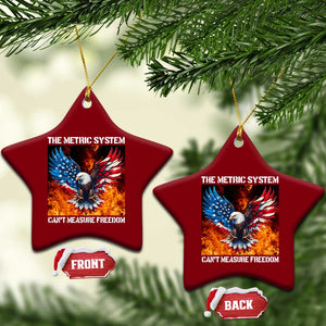 Funny Bald Eagle 4th of July Ceramic Ornament The Metric System Cant Measure Freedom American Flag TS10 Print Your Wear