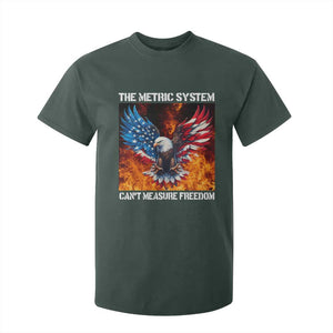 Funny Bald Eagle 4th of July T Shirt For Kid The Metric System Cant Measure Freedom American Flag TS10 Dark Forest Green Print Your Wear