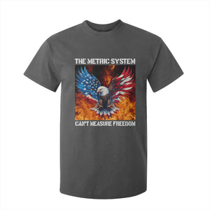 Funny Bald Eagle 4th of July T Shirt For Kid The Metric System Cant Measure Freedom American Flag TS10 Dark Heather Print Your Wear