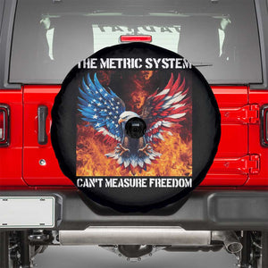 Funny Bald Eagle 4th of July Spare Tire Cover The Metric System Cant Measure Freedom American Flag TS10 Black Print Your Wear