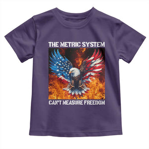 Funny Bald Eagle 4th of July Toddler T Shirt The Metric System Cant Measure Freedom American Flag TS10 Purple Print Your Wear