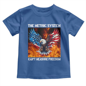 Funny Bald Eagle 4th of July Toddler T Shirt The Metric System Cant Measure Freedom American Flag TS10 Royal Blue Print Your Wear