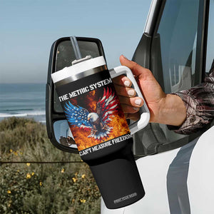 Funny Bald Eagle 4th of July Tumbler With Handle The Metric System Cant Measure Freedom American Flag TS10 Print Your Wear