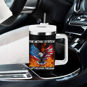 Funny Bald Eagle 4th of July Tumbler With Handle The Metric System Cant Measure Freedom American Flag TS10 Print Your Wear