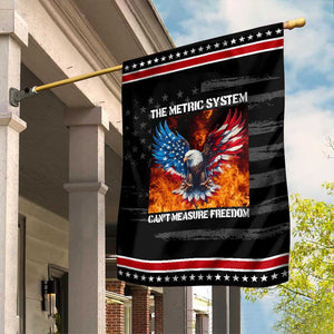 Funny Bald Eagle 4th of July Garden Flag The Metric System Cant Measure Freedom American Flag TS10 Distressed Black Red Print Your Wear