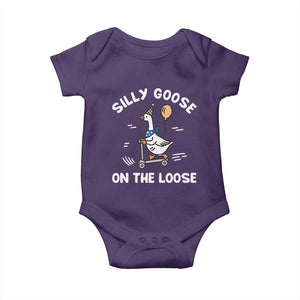Funny Silly Goose Baby Onesie Goose On The Loose Animal Humor TS10 Purple Print Your Wear